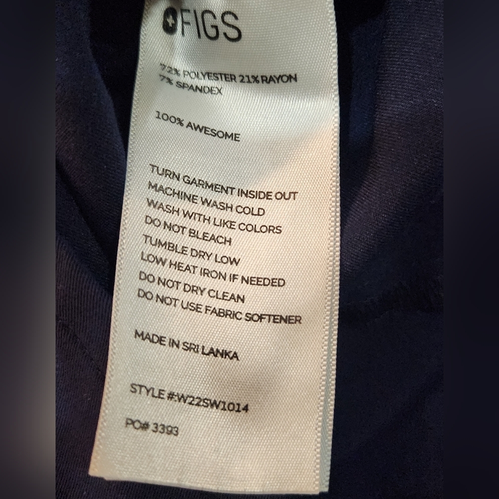 Figs Technical Collection XXS Scrub Top in Deep Blue - Picture 5 of 6
